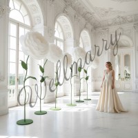 Аренда ростовых бумажных цветов "Пионы белые White/Green"